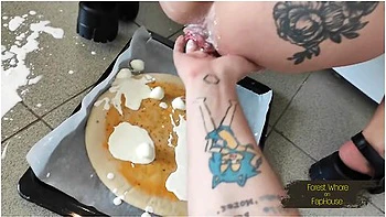 Forest Whore's Messy Anal Pizza With Prolapse