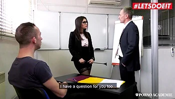 Valentina Nappi's Italian Teacher Ass Fucked Double DP