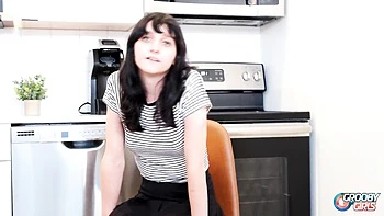 Cheerful Transgirl Amber B Masturbates Her Ass