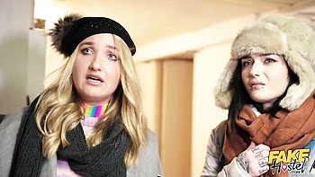 Young Curvy Chloe and Crystal Suck Big Cock Doggystyle
