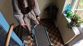 18yo Brunette Fucked by Debt Collector POV