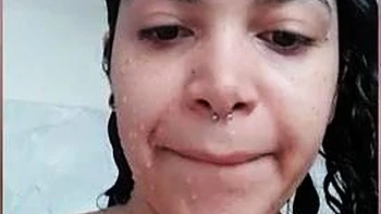 Latina Amateur with Big Ass Gets Wet in Shower