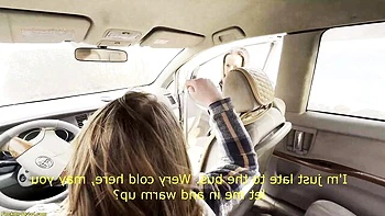 Hot babe fucked rough on street in tight jeans