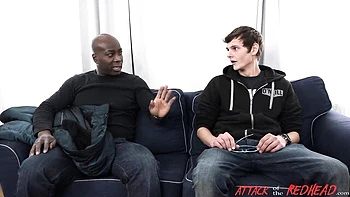 Hairy redhead milf fucked in wild threesome