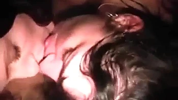 Sauna Double Blowjob POV with Amateur Pair