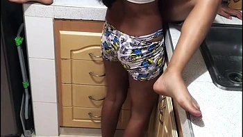 Hot Lesbians Fuck Each Other In The Kitchen Rubbing Each Others Pussies