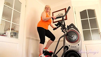 Katie Wish Works Out on Machines, Then Works Out Her GILF Pussy
