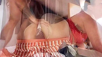 2366 - White Slut, Satin Pants & Lingerie, Anal Plug, Blowjob, Fuck, Pov