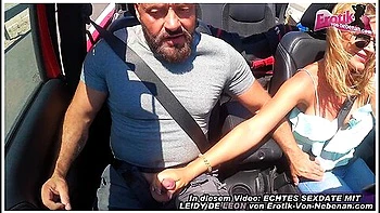 German Amateur Milf Does Public Blowjob In The Car While Driving - Deutsche Amateure