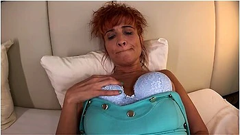 Redhead Granny Use Her Lovely Glasdildo For Masturbating